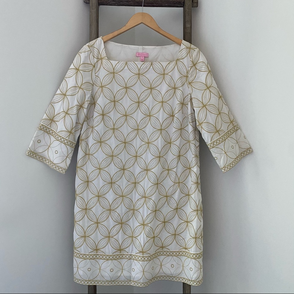 Lily Pulitzer gold tunic dress | size 14
